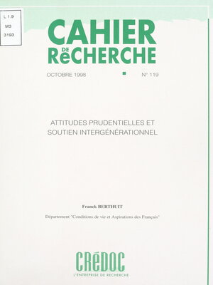 cover image of Attitudes prudentielles et soutien intergénérationnel